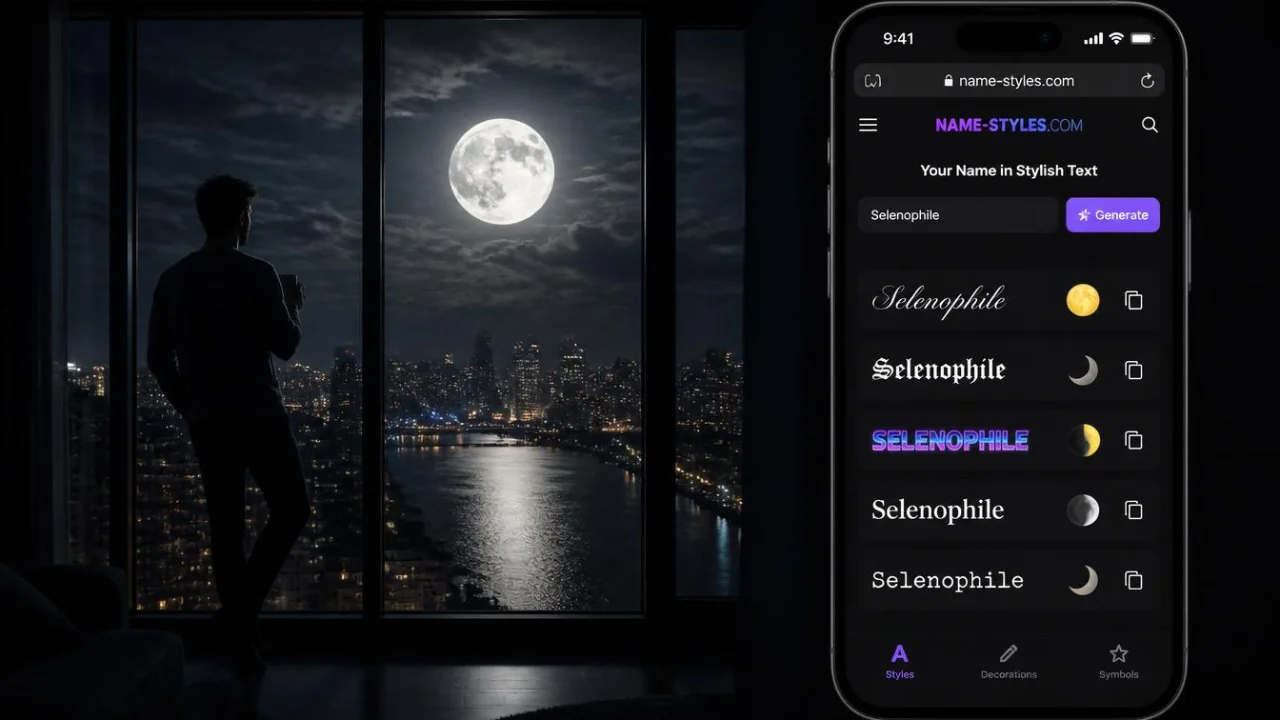 Selenophile in Stylish Font